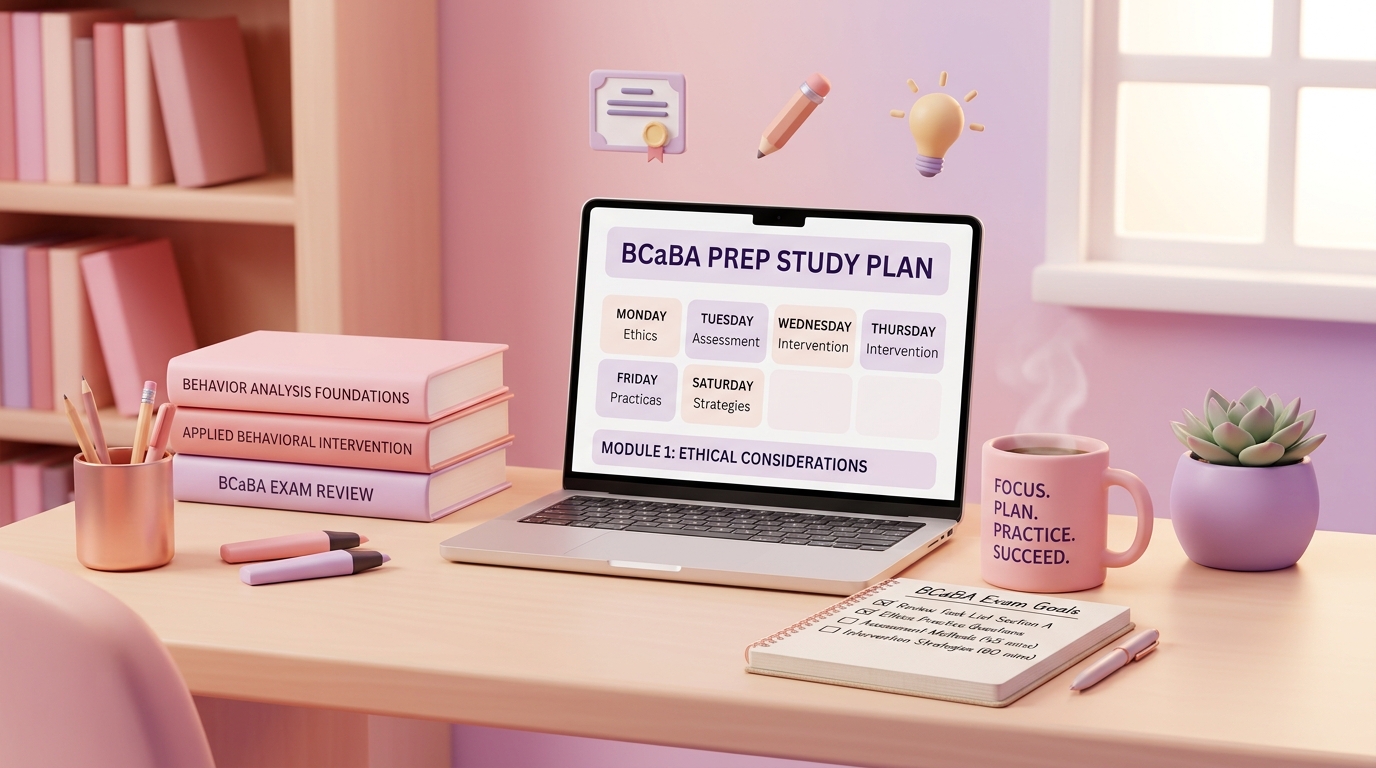 BCaBA Exam Prep Workspace Mockup